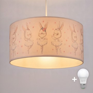 Brilagi - LED lasten riippuvalaisin kaapelilla BOBO 1xE27/60W/230V halkaisija 35 cm valkoinen/pupukuosi