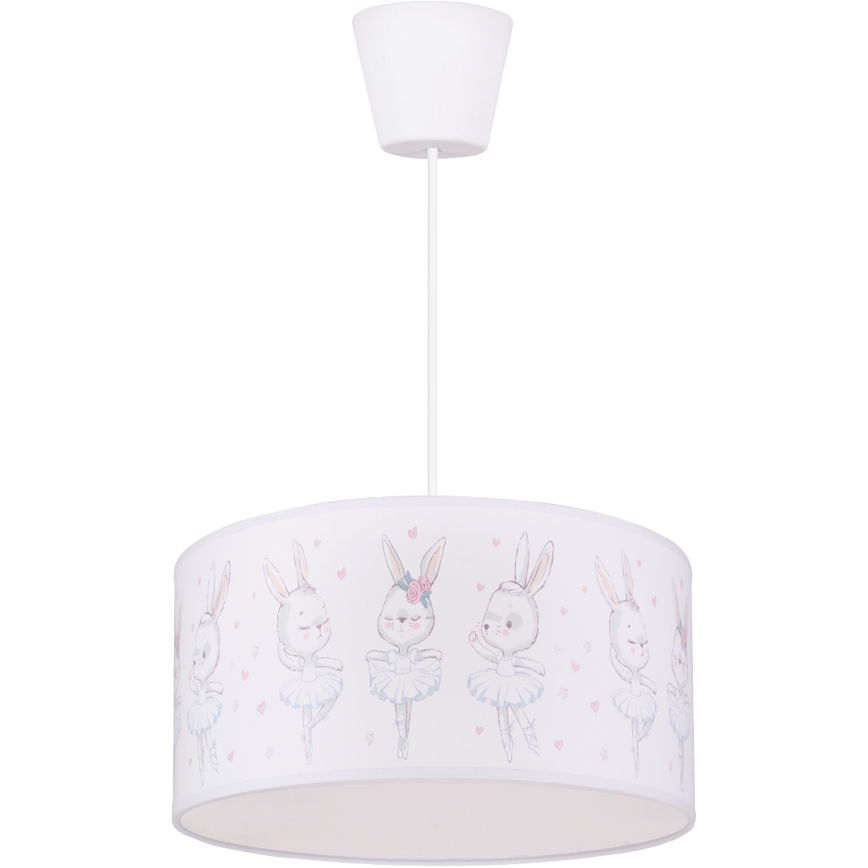 Brilagi - LED lasten riippuvalaisin kaapelilla BOBO 1xE27/60W/230V halkaisija 35 cm valkoinen/pupukuosi