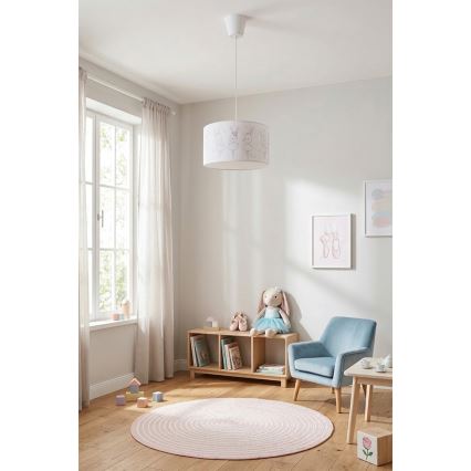 Brilagi - LED lasten riippuvalaisin kaapelilla BOBO 1xE27/60W/230V halkaisija 35 cm valkoinen/pupukuosi
