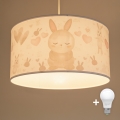 Brilagi - LED lasten riippuvalaisin narulla BOBO 1xE27/60W/230V Ø 35 cm valkoinen/pupukuosi