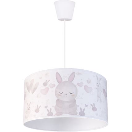 Brilagi - LED lasten riippuvalaisin narulla BOBO 1xE27/60W/230V Ø 35 cm valkoinen/pupukuosi