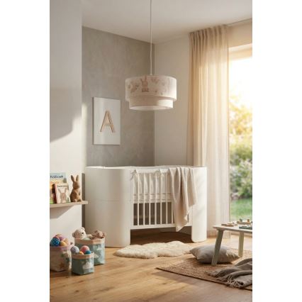 Brilagi - LED lasten riippuvalaisin narulla BOBO 1xE27/60W/230V Ø 35 cm valkoinen/pupukuosi
