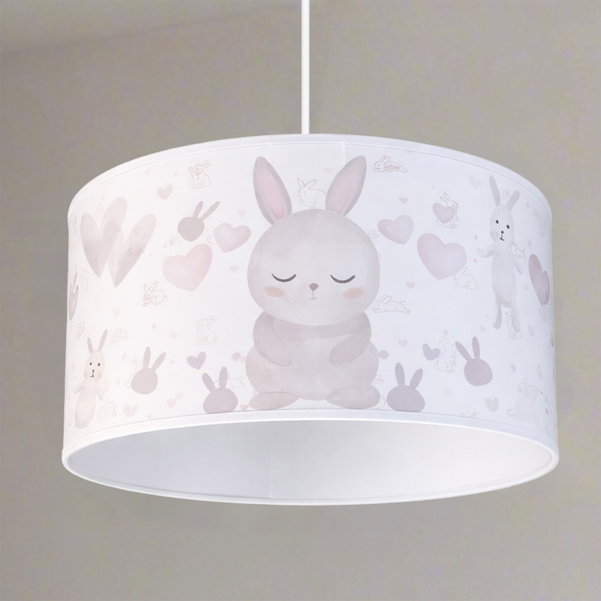 Brilagi - LED lasten riippuvalaisin narulla BOBO 1xE27/60W/230V Ø 35 cm valkoinen/pupukuosi