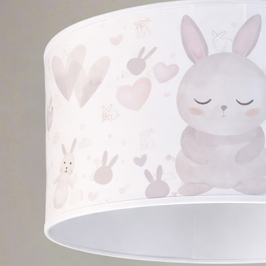 Brilagi - LED lasten riippuvalaisin narulla BOBO 1xE27/60W/230V Ø 35 cm valkoinen/pupukuosi