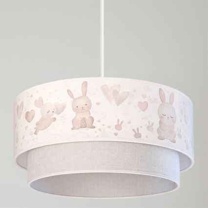 Brilagi - LED-lasten riippuvalaisin johdolla BOBO 1xE27/10W/230V Ø 40 cm kerma/harmaa/pupuset