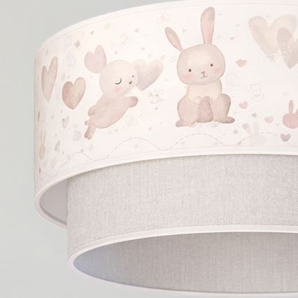 Brilagi - LED-lasten riippuvalaisin johdolla BOBO 1xE27/10W/230V Ø 40 cm kerma/harmaa/pupuset
