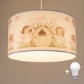 Brilagi - LED lasten riipusvalaisin johdolla BOBO 1xE27/10W/230V Ø 35 cm vaaleanpunainen/keijut
