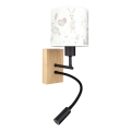 Brilagi - LED lasten säädettävä seinävalaisin BOBO WOOD 1xE27/25W/230V + LED/3W tammi/musta/valkoinen/pupukuosi