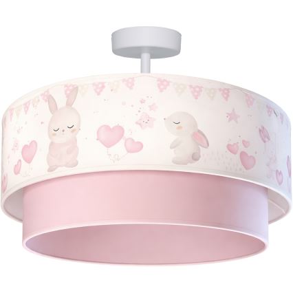 Brilagi-LED Lastenhuoneen pinta-asennettava kattovalaisin BOBO 1xE27/60W/230V, halkaisija 40 cm, kerma/vaaleanpunainen/kuninkaansininen