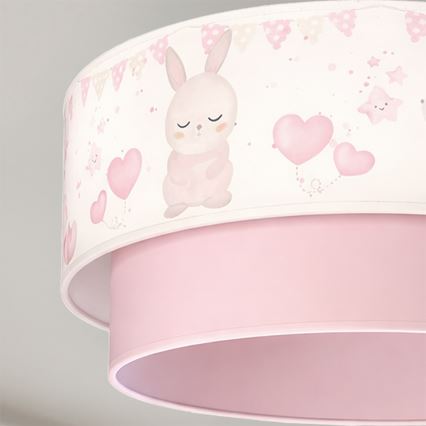 Brilagi-LED Lastenhuoneen pinta-asennettava kattovalaisin BOBO 1xE27/60W/230V, halkaisija 40 cm, kerma/vaaleanpunainen/kuninkaansininen
