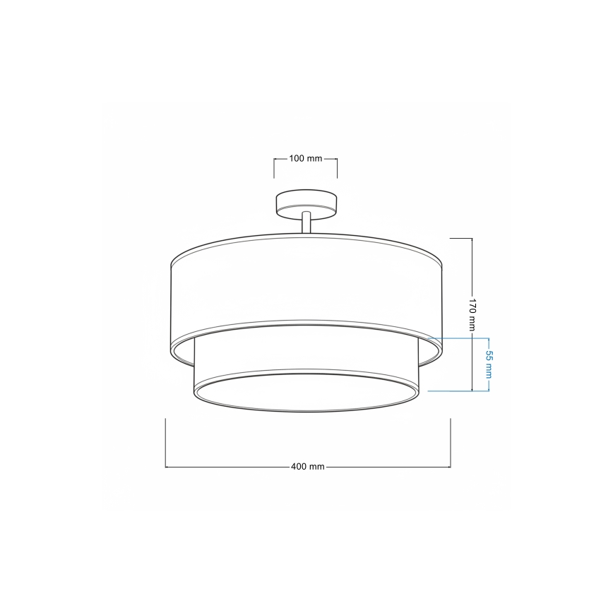 Brilagi-LED Lastenhuoneen pinta-asennettava kattovalaisin BOBO 1xE27/60W/230V, halkaisija 40 cm, kerma/vaaleanpunainen/kuninkaansininen