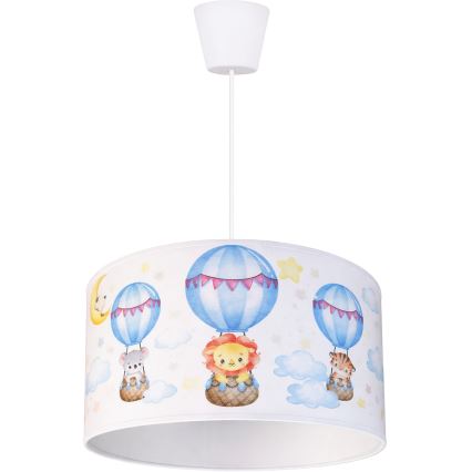 Brilagi - LED lastenriippuvalaisin BOBO 1xE27/10W/230V Ø 35 cm valkoinen/eläinkuviot