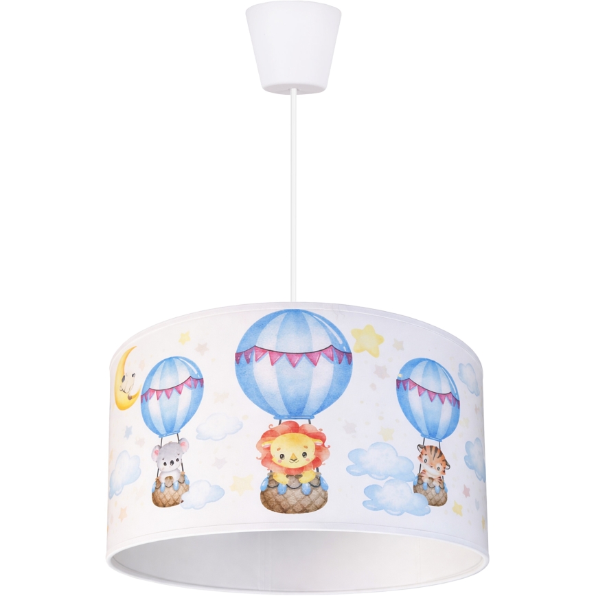 Brilagi - LED lastenriippuvalaisin BOBO 1xE27/10W/230V Ø 35 cm valkoinen/eläinkuviot