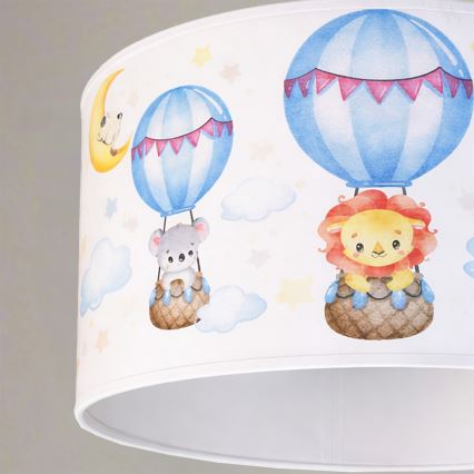 Brilagi - LED lastenriippuvalaisin BOBO 1xE27/10W/230V Ø 35 cm valkoinen/eläinkuviot