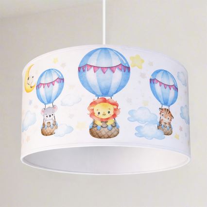 Brilagi - LED lastenriippuvalaisin BOBO 1xE27/60W/230V Ø 35 cm valkoinen/eläinkuviot