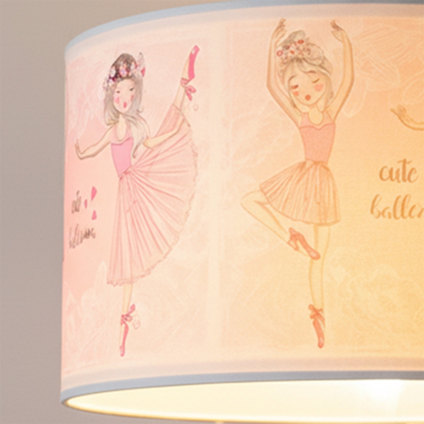 Brilagi - LED lastenriippuvalaisin johdolla BOBO 1xE27/60W/230V halkaisija 35 cm vaaleanpunainen/balettikuvio