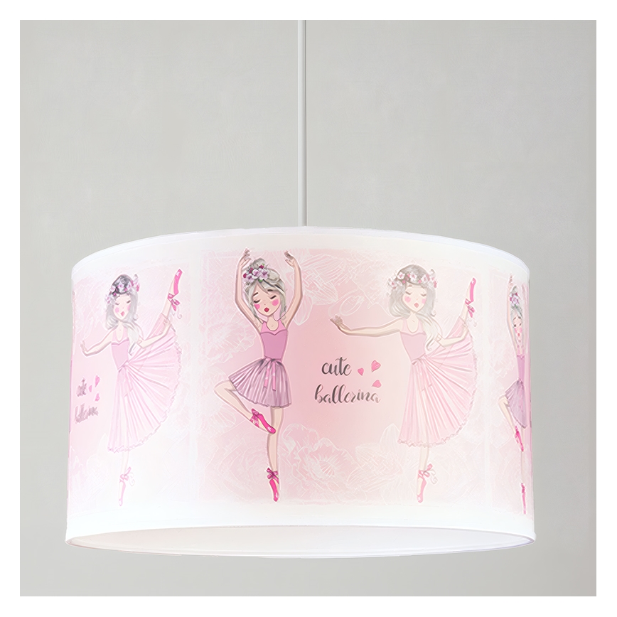 Brilagi - LED lastenriippuvalaisin johdolla BOBO 1xE27/60W/230V halkaisija 35 cm vaaleanpunainen/balettikuvio