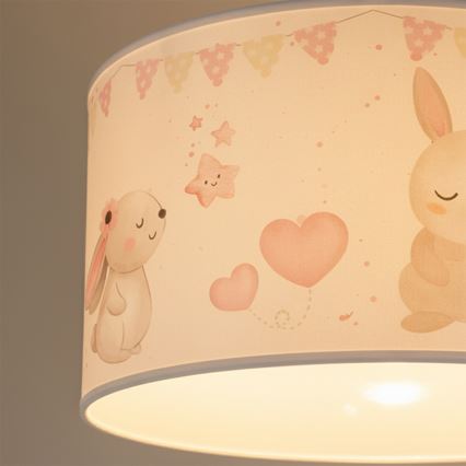 Brilagi - LED lastenriippuvalaisin vaijerilla BOBO 1xE27/60W/230V halkaisija 35 cm valkoinen/eläinaihe