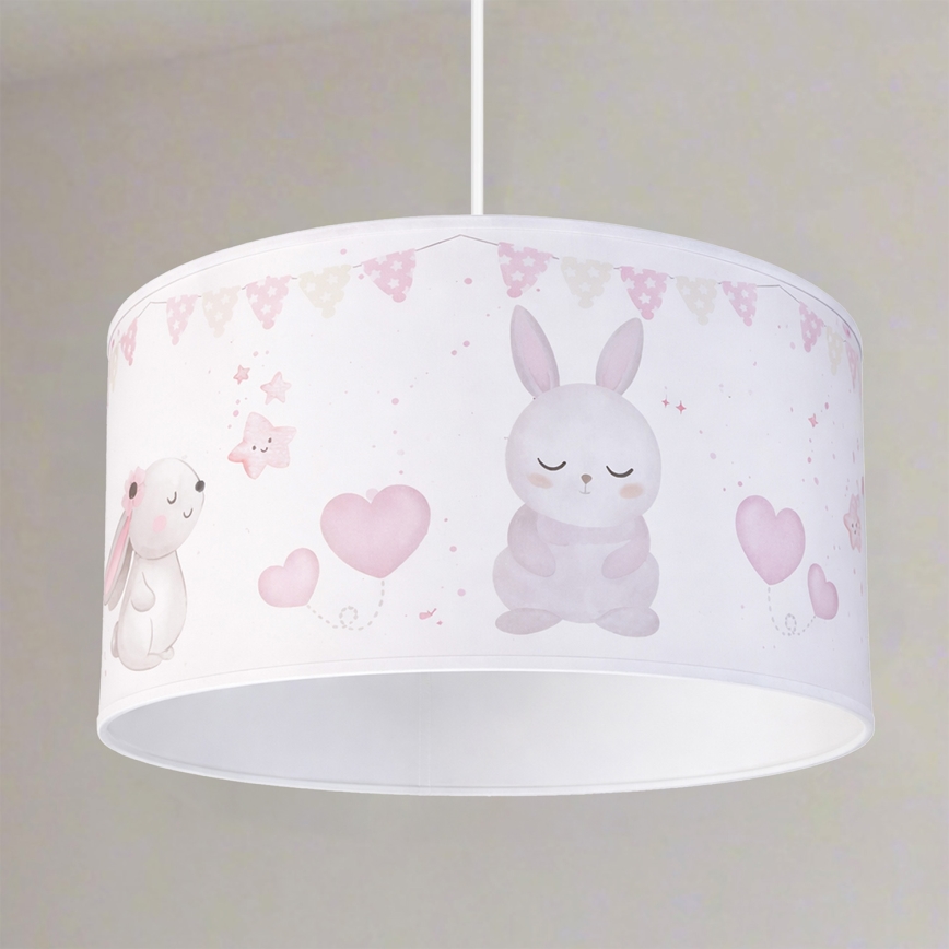 Brilagi - LED lastenriippuvalaisin vaijerilla BOBO 1xE27/60W/230V halkaisija 35 cm valkoinen/eläinaihe