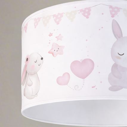 Brilagi - LED lastenriippuvalaisin vaijerilla BOBO 1xE27/60W/230V halkaisija 35 cm valkoinen/eläinaihe