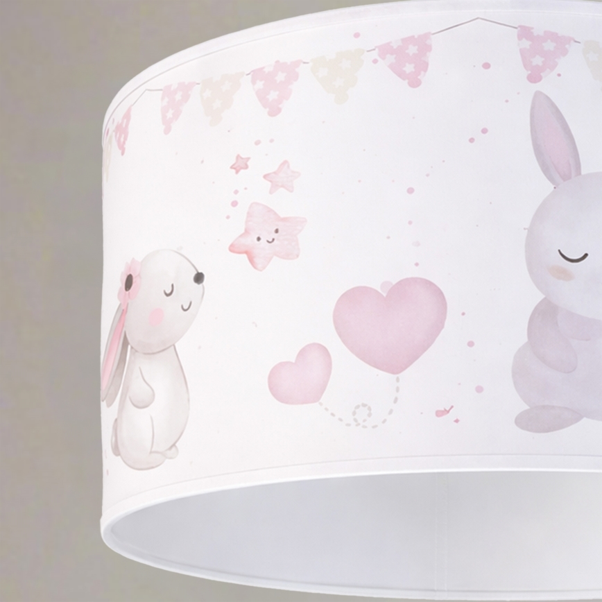 Brilagi - LED lastenriippuvalaisin vaijerilla BOBO 1xE27/60W/230V halkaisija 35 cm valkoinen/eläinaihe