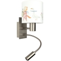 BRILAGI - LED-lastenseinävalaisin BOBO 1xE27/25W/230V + LED/3W mattakromi/valkoinen/eläinaiheinen