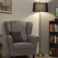 Brilagi - LED-lattiavalaisin CERIA 1xE27/20W/230V halkaisija 45 cm musta/kultainen