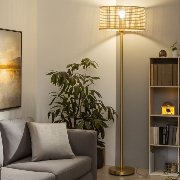 Brilagi - LED-lattiavalaisin CERIA 1xE27/20W/230V Ø 40 cm bambu/kultainen