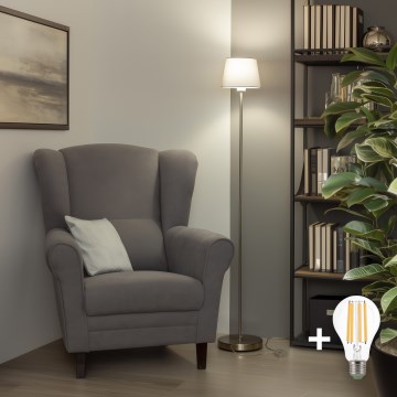 Brilagi - LED-lattiavalaisin CERIA 1xE27/40W/230V, halkaisija 20,5 cm, harmaa/mattakromi