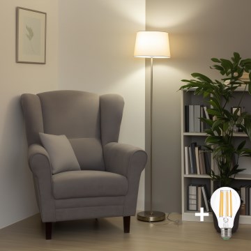 Brilagi - LED-lattiavalaisin CERIA 1xE27/40W/230V halkaisija 30 cm beessi/matattu kromi