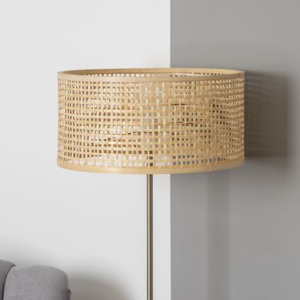 Brilagi - LED-lattiavalaisin CERIA 1xE27/40W/230V halkaisija 40 cm bambu/mattakromi