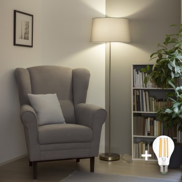 Brilagi - LED-lattiavalaisin CERIA 1xE27/40W/230V, halkaisija 45 cm, harmaa/mattakromi