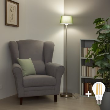 Brilagi - LED-lattiavalaisin CERIA 1xE27/40W/230V, Ø 25 cm, vihreä/mattakromi