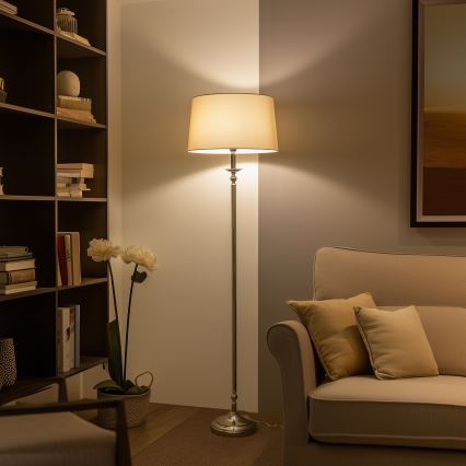 Brilagi - LED-lattiavalaisin CERIA 1xE27/60W/230V halkaisija 45 cm kiiltävä kromi/beige
