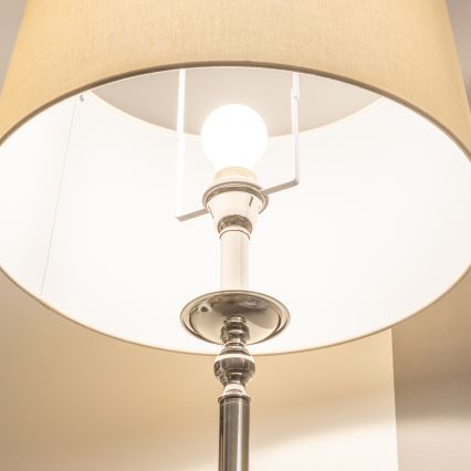 Brilagi - LED-lattiavalaisin CERIA 1xE27/60W/230V halkaisija 45 cm kiiltävä kromi/beige