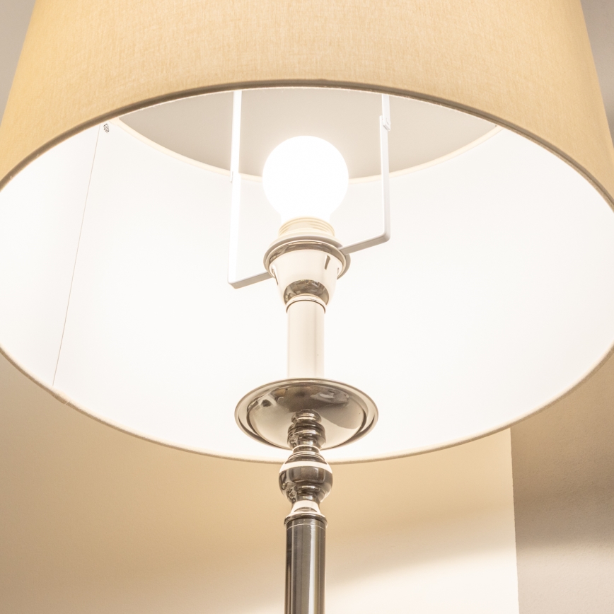 Brilagi - LED-lattiavalaisin CERIA 1xE27/60W/230V halkaisija 45 cm kiiltävä kromi/beige