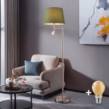 BRILAGI - LED Lattiavalaisin CERIA 1xE27/60W/230V + LED/2,1W halkaisija 45 cm mattakromi/vihreä