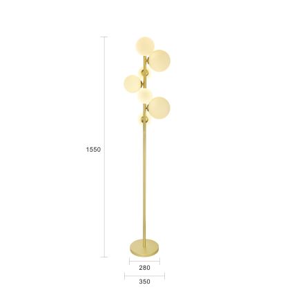 Brilagi - LED-lattiavalaisin MILLA 7xG9/3W/230V kulta/valkoinen