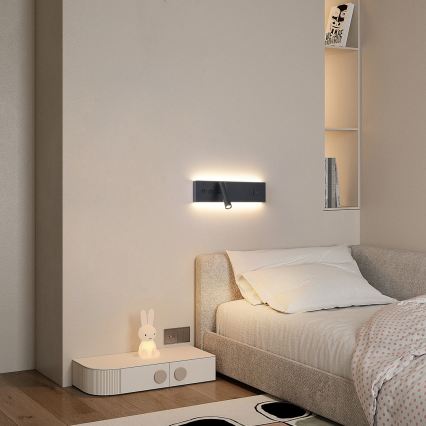 Brilagi - NOCTIS LED-seinäspottivalaisin USB-portilla LED/3W/230V + LED/9W musta