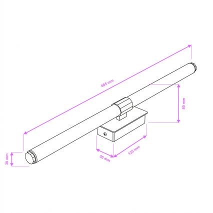Brilagi - DIANA LED-kylpyhuoneen peilivalaisin LED/10W/230V 60 cm IP44 kiiltävä kromi