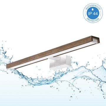 Brilagi - LED-peilivalaisin kylpyhuoneeseen WOODY MIRROR 3-in-1 LED/12W/230V 60 cm IP44 valkoinen/tammi-pähkinä