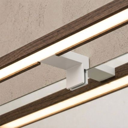 Brilagi - WOODY MIRROR 3-in-1 LED-kylpyhuoneen peilivalaisin 8W/230V 40 cm IP44 valkoinen/tammi
