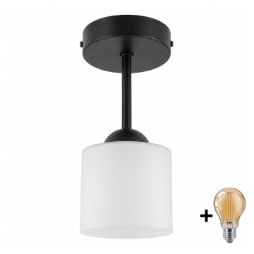 BRILAGI - LED pinnalle asennettava kattovalaisin RETRO GLASS 1xE27/60W/230V halkaisija 10 cm musta/valkoinen