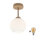BRILAGI - LED pinnalle asennettava kattovalaisin RETRO GLASS 1xE27/60W/230V halkaisija 15 cm beige/valkoinen