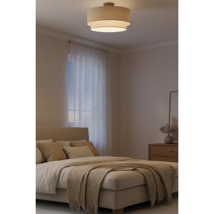 Brilagi - LED-pinta-asennettava kattovalaisin BOHO BOBO 1xE27/60W/230V Ø 40 cm pilkullinen beige/kerma