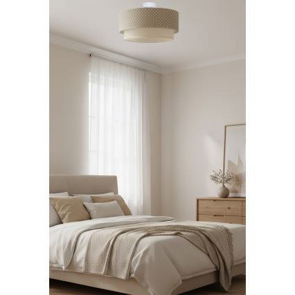 Brilagi - LED-pinta-asennettava kattovalaisin BOHO BOBO 1xE27/60W/230V Ø 40 cm pilkullinen beige/kerma