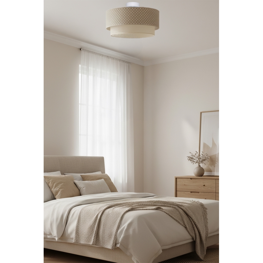 Brilagi - LED-pinta-asennettava kattovalaisin BOHO BOBO 1xE27/60W/230V Ø 40 cm pilkullinen beige/kerma