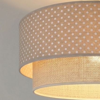 Brilagi - LED-pinta-asennettava kattovalaisin BOHO BOBO 1xE27/60W/230V Ø 40 cm pilkullinen beige/kerma