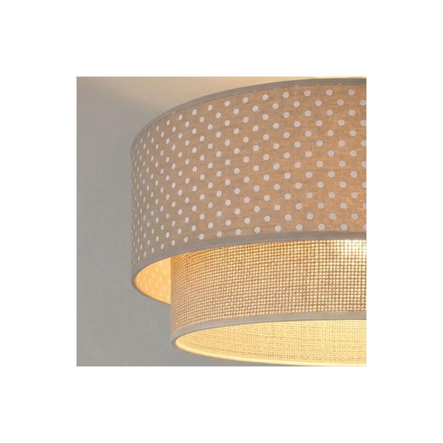 Brilagi - LED-pinta-asennettava kattovalaisin BOHO BOBO 1xE27/60W/230V Ø 40 cm pilkullinen beige/kerma