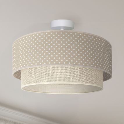 Brilagi - LED-pinta-asennettava kattovalaisin BOHO BOBO 1xE27/60W/230V Ø 40 cm pilkullinen beige/kerma